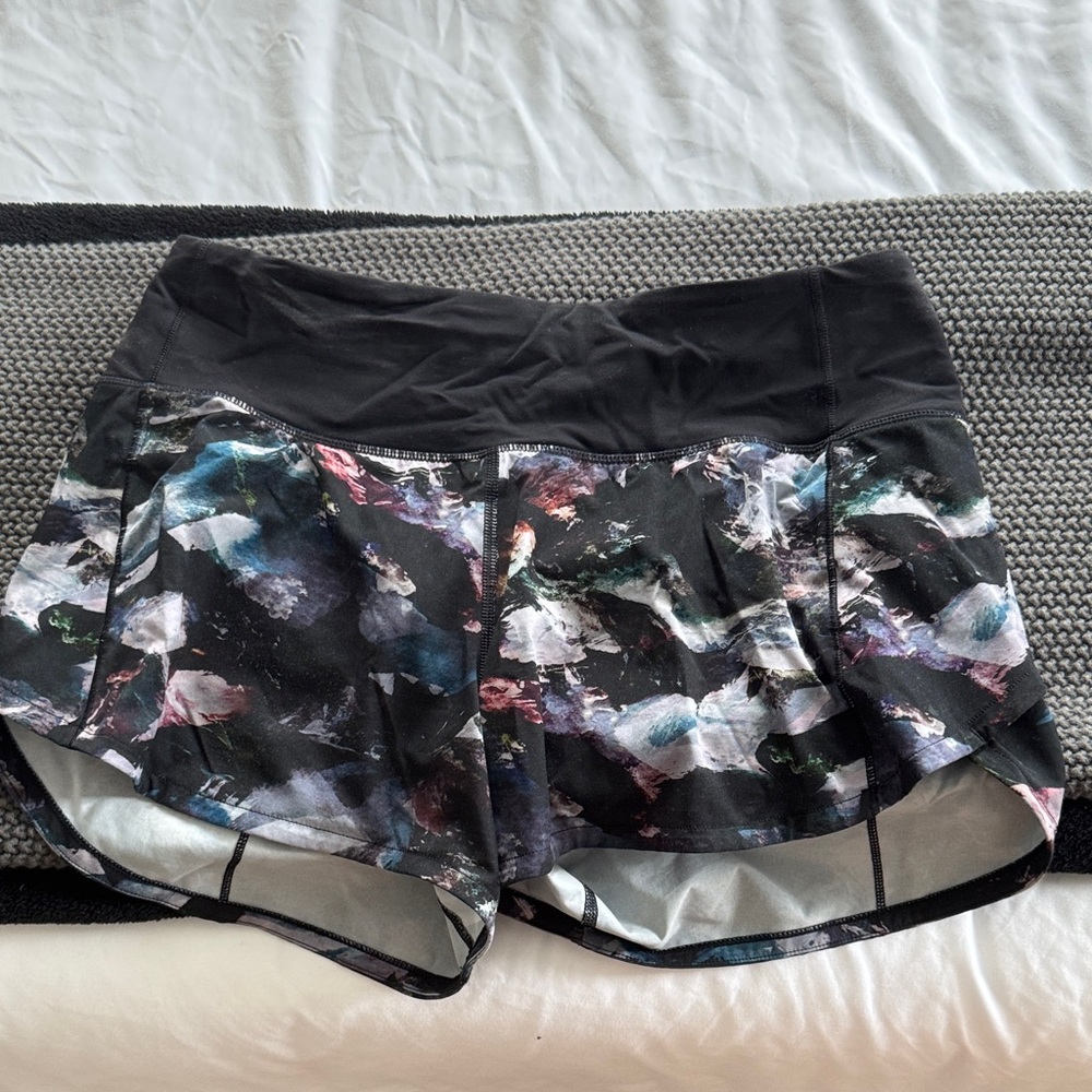 Lululemon Athletica Black and Multicolor Athletic Shorts